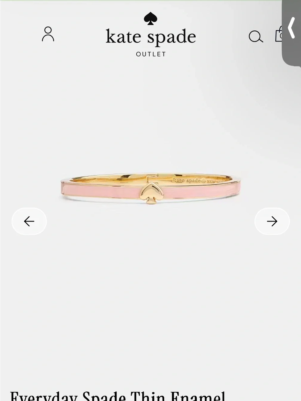 Kate Spade New York Everyday Spade Thin Enamel Bangle Pink. 2.25” W Inside